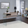 ACME 92372 Armon Desk, Gray Oak & Clear Glass