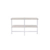 ACME 83213 Brecon Sofa Table, White Oak &Chrome