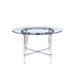 ACME 71180 Daire Dining Table, Chrome & Clear Glass (1Set/2Ctn)