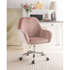 ACME 92504 Eimer Office Chair, Peach Velvet & Chrome