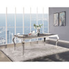 ACME 62070 Fabiola Dining Table, Stainless Steel & Black Glass (1Set/3Ctn)