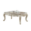 ACME 82440 Gorsedd Coffee Table w/Marble Top, Marble & Antique White