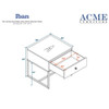 ACME 81172 Iban - End Table, Gray Oak & Chrome