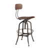 ACME 72382 Kaeso Adjustable Stool w/Swivel (1Pc), Walnut & Gunmetal, 25~30" Seat Height