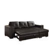 ACME 53345 Lloyd Sectional Sofa w/Sleeper, Black PU (1Set/2Ctn)