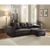 ACME 53345 Lloyd Sectional Sofa w/Sleeper, Black PU (1Set/2Ctn)