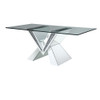 ACME 71280 Noralie Dining Table, Mirrored, Faux Diamonds & Clear Glass (1Set/2Ctn)