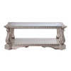 ACME 86930 Northville Coffee Table, Antique Silver & Clear Glass