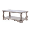 ACME 86930 Northville Coffee Table, Antique Silver & Clear Glass