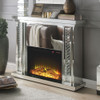 ACME 90254 Nysa Fireplace, Mirrored & Faux Crystals