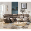 ACME 54590 Olwen Sectional Sofa (Power Motion & USB), Mocha Nubuck (1Set/6Ctn)