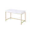ACME 92540 Ottey Desk, White High Gloss & Gold