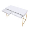 ACME 92540 Ottey Desk, White High Gloss & Gold