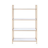 ACME 92542 Ottey Bookshelf, White High Gloss & Gold