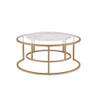 ACME 81110 Shanish 2Pc Pk Nesting Table Set, Faux Marble & Gold