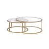 ACME 81110 Shanish 2Pc Pk Nesting Table Set, Faux Marble & Gold