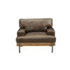 ACME 52477 Silchester Chair, Oak & Distress Chocolate Top Grain Leather