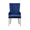 ACME 66162 Varian Side Chair (1Pc), Blue Fabric & Antique Platinum