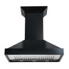 ZLINE KBCC Wooden Wall Mount Range Hood in Black - Includes Motor