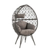 ACME 45111 Aeven Patio Lounge Chair, Light Gray Fabric & Black Wicker