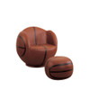 ACME All Star 2Pc Pack Chair & Ottoman, Basketball: Brown & Black
