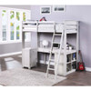 ACME 38065 Ambar Loft Bed with Chest, Desk & Bookcase, Light Gray
