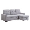 ACME Amboise Reversible Storage Sleeper Sectional Sofa, Light Gray Fabric
