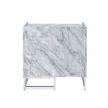 ACME 97865 Azrael Accent Table, White Printed Faux Marble & Chrome Finish