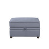 ACME Bois II Storage Ottoman, Gray Velvet