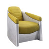 ACME 59624 Brancaster Accent Chair, Yellow Top Grain Leather & Aluminum