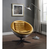 ACME 59664 Brancaster Accent Chair, Turmeric Top Grain Leather & Aluminum