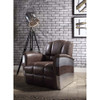 ACME 59716 Brancaster Accent Chair, Retro Brown Top Grain Leather & Aluminum