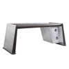 ACME 92855 Brancaster Desk, Distress Chocolate Top Grain Leather & Aluminum