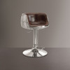 ACME 96555 Brancaster Adjustable Stool with Swivel (1 Piece), Vintage Brown Top Grain Leather & Aluminum, 24"~34" Seat Height