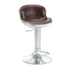 ACME Brancaster Adjustable Stool w/Swivel (1Pc), Vintage Brown Top Grain Leather & Aluminum, 24"~34" Seat Height
