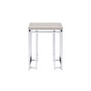 ACME Chafik End Table, Natural Oak & Chrome