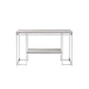 ACME Chafik Sofa Table, Natural Oak & Chrome