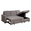 ACME 55555 Chambord Reversible Storage Sleeper Sectional Sofa, Gray Fabric