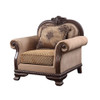 ACME 58267 Chateau De Ville Chair with Pillow, Fabric & Espresso Finish