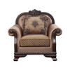 ACME Chateau De Ville Chair w/Pillow, Fabric & Espresso Finish