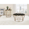 ACME 83300 Cicatrix Coffee Table, Faux Black Marble Glass & Champagne Finish