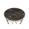 ACME 83300 Cicatrix Coffee Table, Faux Black Marble Glass & Champagne Finish