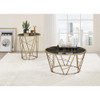 ACME 83302 Cicatrix End Table, Faux Black Marble Glass & Champagne Finish