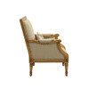ACME Daesha Accent Chair & Pillow, Fabric & Antique Gold