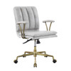 ACME 92422 Damir Office Chair, Vintage White Top Grain Leather & Chrome