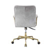 ACME 92422 Damir Office Chair, Vintage White Top Grain Leather & Chrome