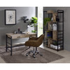 ACME 92720 Disho Built-in USB Port Writing Desk, Light Weathered Oak & Black Finish