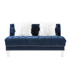 ACME 57365 Ezamia Sectional Sofa with 2 Pillows, Navy Blue Velvet