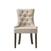 ACME Farren Side Chair, Beige Fabric & Espresso Finish