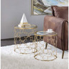 ACME 82342 Flowie Nesting Table, Clear Glass & Gold Finish
